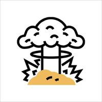 A cartoon bomb with a cloud over it vector