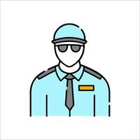 A man in a police uniform with sunglasses and a tie vector