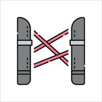 Two pairs of scissors with crossed lines vector