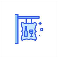 A wine bottle and glass on a shelf vector