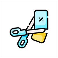 A pair of scissors and a piece of paper vector