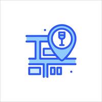 A map pin with a glass in it vector