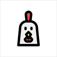 A chicken head icon in a flat style vector