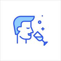 A man drinking wine line icon vector