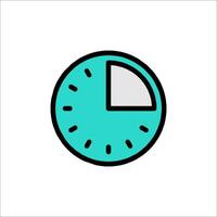 A clock icon with a quarter of a second left vector