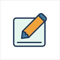 A pencil and paper icon on a white background vector