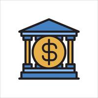 A bank with a dollar sign on top vector