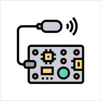 A device with a microphone and a speaker vector