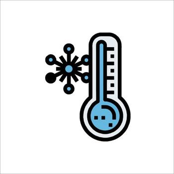 A thermometer with a snowflake on it vector