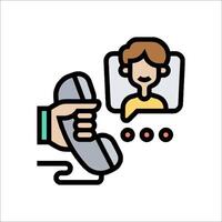 A person holding a phone and a person on the phone vector