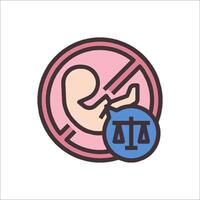 A baby in a womb with a sign that says no abortion vector