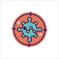 A cartoon virus icon with a circle around it vector