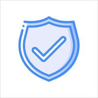 A shield with a tick mark on it vector