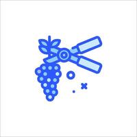 Grapes and scissors icon vector