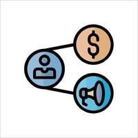 A line drawing of a person and a dollar sign vector