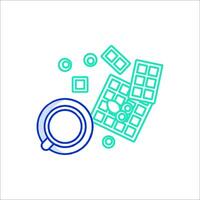 A coffee cup and a piece of paper with a piece of paper vector