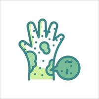 A green glove with a green bubble on it vector
