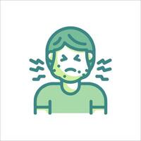 A man with a rash on his face vector