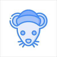 A mouse wearing a hat on a white background vector