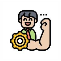 A man with a big arm and a gear vector