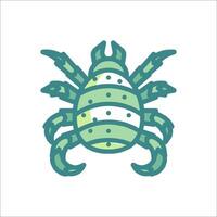 A scorpion with green and white stripes on its back vector