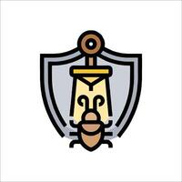 A shield with a sword on it vector