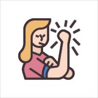 A woman with a fist raised in the air vector