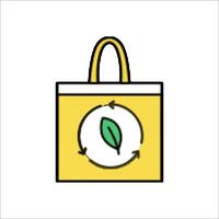 A shopping bag with a leaf inside vector