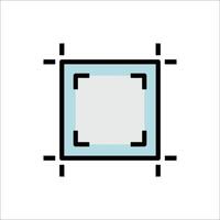 A square with a black border and a blue border vector