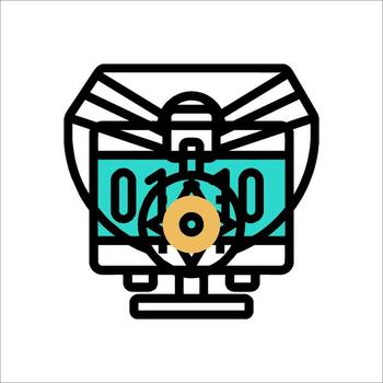 A clock with a clock face and a clock hand vector