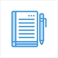 A notebook and pen icon on a white background vector