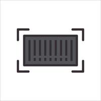 A black and white image of a rectangular box vector