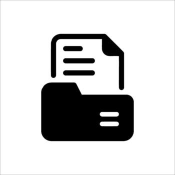 un carpeta icono con un papel documento dentro vector