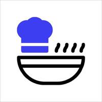 A chef hat is on top of a bowl of food vector