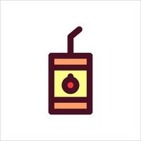 A drink with a straw and a red button vector