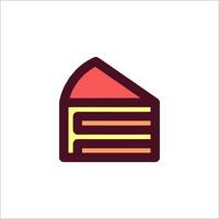 A slice of cake icon on a white background vector