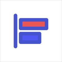A flat icon of a red and blue rectangle vector