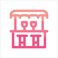 Bar icon with pink and orange colors vector