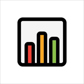 A colorful bar chart icon on a white background vector