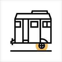 A black and white image of a small trailer vector
