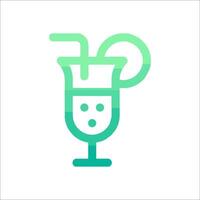 A drink with a lemon slice in it vector