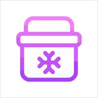 A purple and pink icon of a box with a snowflake on it vector