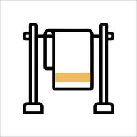 A towel rack with a towel on it vector