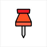 A red push pin icon on a white background vector