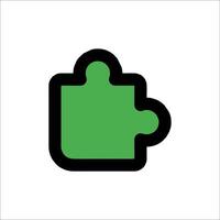 A green puzzle piece icon on a white background vector
