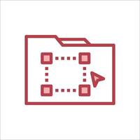 A folder icon with a red square vector