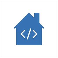 A house with a code symbol vector