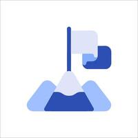 A blue flag with a mountain on it vector