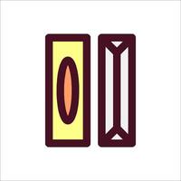 A pair of two rectangular boxes with a yellow and orange stripe vector