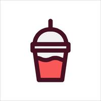 A drink cup icon with a straw vector